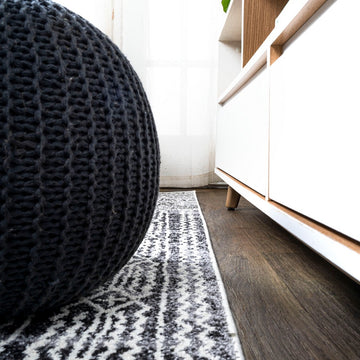 Iften Moroccan Geometric Distressed Area Rug